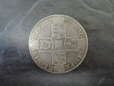 A Queen Anne 1708 Silver Crown, Edinburgh, bust facing left, ANNA DEI GRA E, reverse, crowned