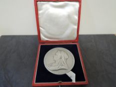 A Silver Medallion, Queen Victoria 1897 Diamond Jubilee, young head 1837 on one side and veiled head