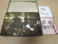 A collection World Silver Coins and early GB Half Pennies and Pennies, World Silver Coins, French