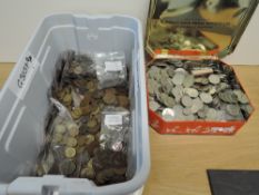 Two boxes of GB Copper, Brass and Cupro-nickel Coins, Queen Victoria & Edward VII Pennies up to