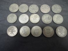A collection of GB Silver Florins and Silver Two Shillings, George V 1920, 1929, 1935 x2, 1936,