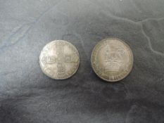 A 1697 William III Silver Sixpence and a 1910 Edward VIII Silver Shilling (2)
