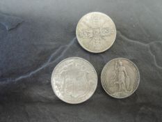 Three GB Silver Coins, 1909 Edward VII Florin, 1918 George V Florin and 1915 George V Half Crown