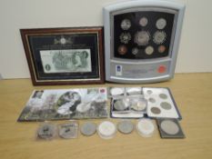 A Royal Mint 2000 UK Deluxe Proof Ten Coin Collection, One Penny to Five Pounds, cased, along with a