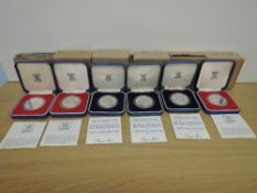 Six Royal Mint Silver Proof Crowns, 1977 Silver Jubilee x3 and 1981 Royal Wedding x 3, all in