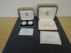 Two Royal Mint Silver Proof Two Coin Sets, 1989 £2 Piedfort and 1989 £2, both Bill of Rights and