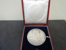A Silver Medallion, 1902 Coronation, Edward VII on one side and Queen Alexandra to the other side,