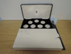 A Royal Mint, Her Majesty Queen Elizabeth the Queen Mother 1980, seven Silver Proof Crowns, all in