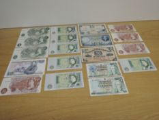 A collection of GB Banknotes, Bank of England, Ten Shillings, Hollom, Fforde x3, Five Pounds Gill,
