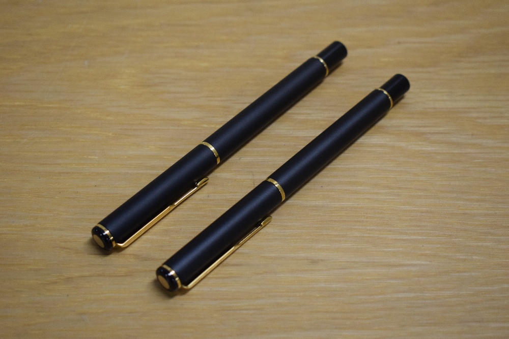 Two Parker Rialto converter fill fountain pens in Matte Black