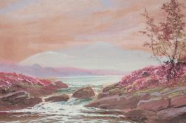 Artist unknown, a pleasing early 20th century gouache and watercolour, Scottish or Lakeland scene