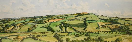 Artist unknown, a 20th century ink and watercolour entitled Ashurst Beacon, indistinctly signed,