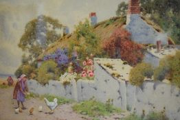 John Abernethy Lynas-Gray (British 1869-1940) a pair of rural coastal cottage scene watercolours