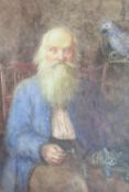 Elizabeth Brockbank RMS (British 1882-1949) watercolour, portrait of an elderly bearded man with