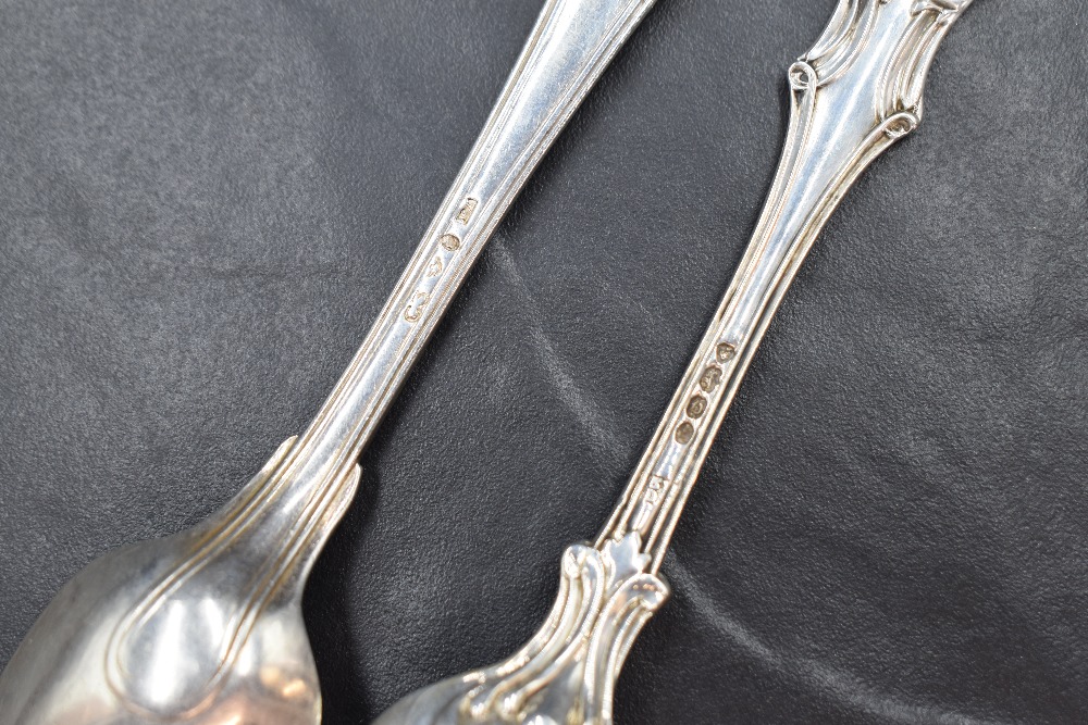 A set of six Victorian silver Victoria style pattern spoons, having 'AEW' monogram to the terminals, - Image 4 of 4