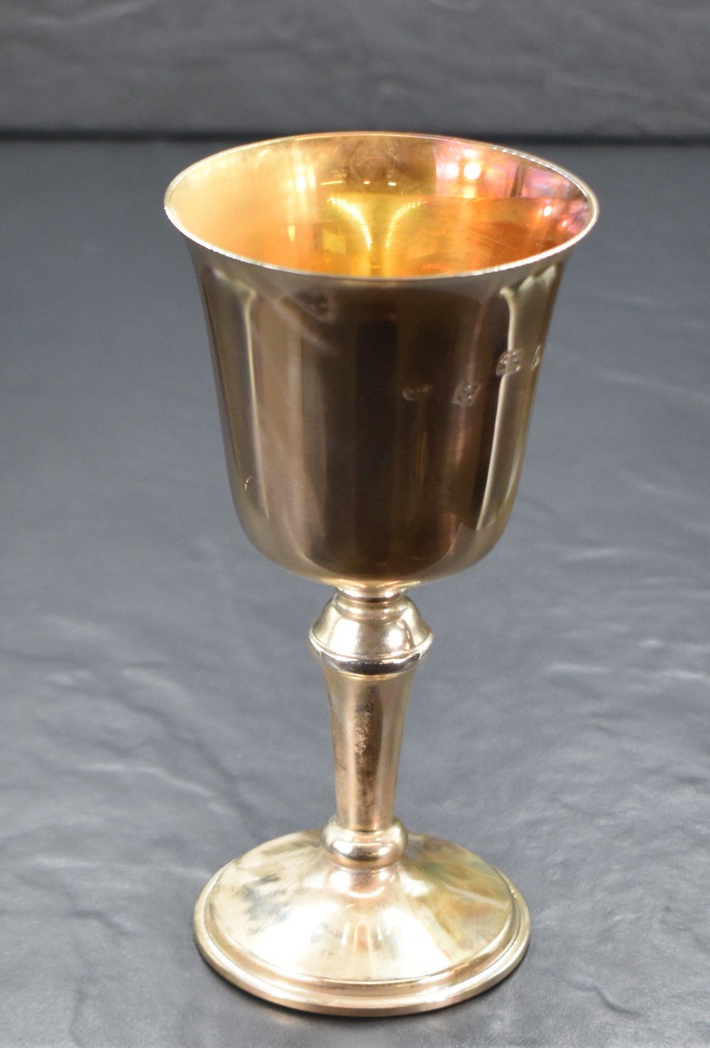 A cased Elizabeth II silver cup, of traditional form having a slightly flared rim, gilted interior - Image 2 of 4