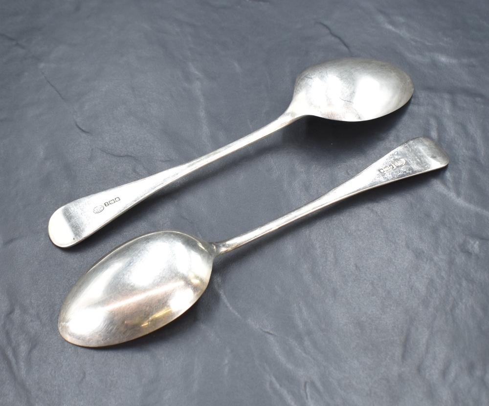 A pair of Victorian silver Hanoverian pattern serving spoons, having an initial engraved to the - Image 2 of 4