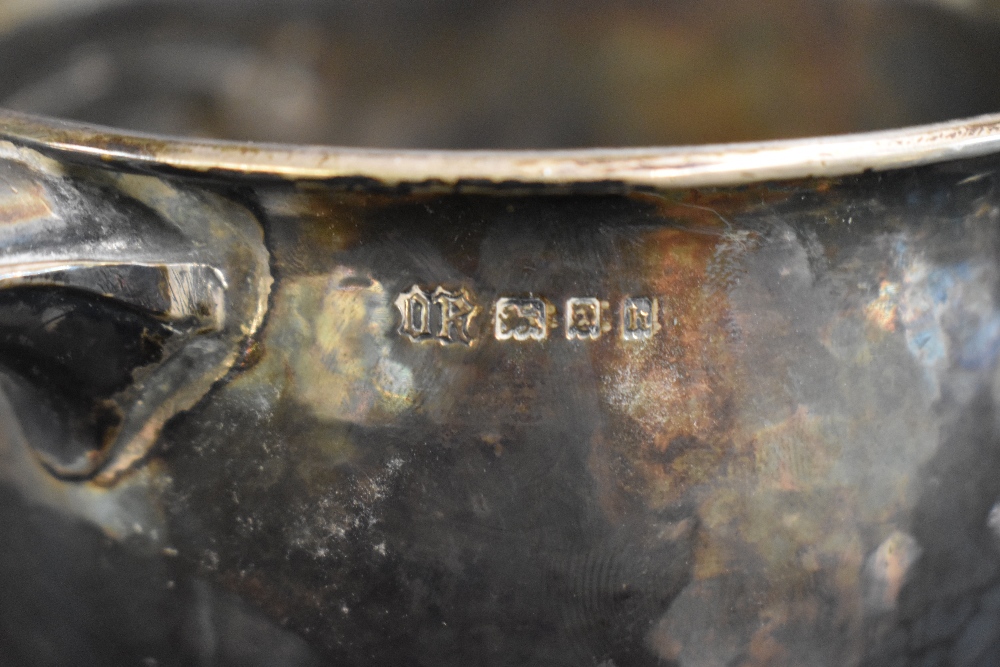 A George V silver Arts & Crafts style trophy, of traditional form having a slightly flared rim, - Image 5 of 6