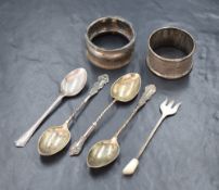 A George VI silver napkin ring, having engine turned decoration and vacant circular cartouche, marks