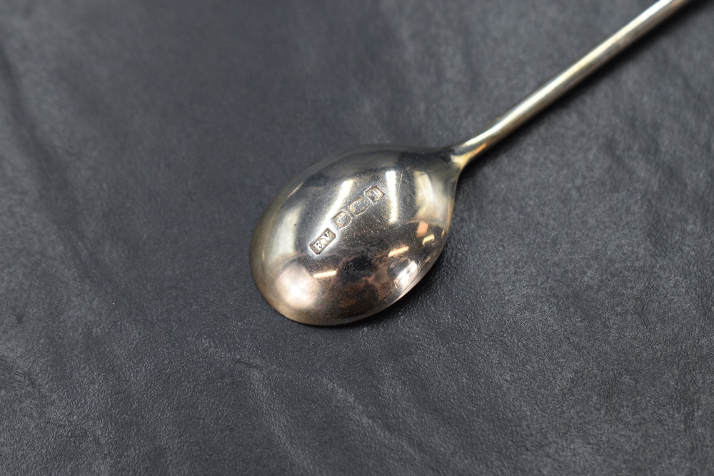 A cased set of six George V silver coffee bean spoons, having black coffee beans to the terminals, - Image 3 of 4