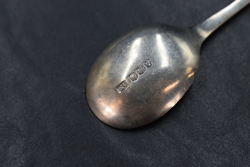 A cased set of six George VI silver teaspoons, having rectangular step moulded terminals, marks - Image 3 of 4