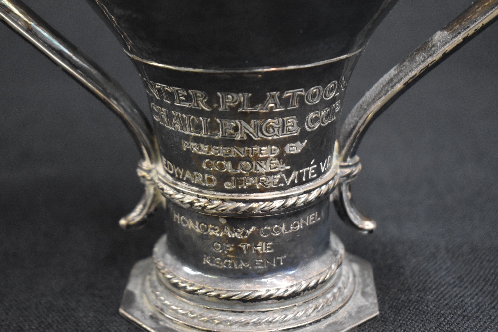 A George V silver Arts & Crafts style trophy, of traditional form having a slightly flared rim, - Image 4 of 6