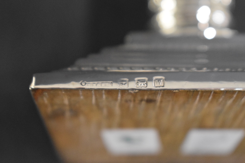 A pair of George V silver Corinthian column candlesticks, having concave square detachable sconces - Image 4 of 4