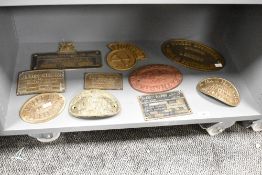 A Sulzer Brothers engineers of London cast iron oval plaque, w24cm, sold together with various other