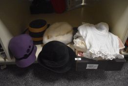 A Laura Ashley wool hat, sold together with 3 other hats and various woman's nighties.