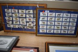 A set of cigarette cards depicting Grand National Winners 1933-1963 mounted framed and glazed to