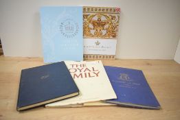 Five Royal memorabilia books including The Royal Family and Elizabeth & Philip, a Clarence House
