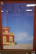 A stylised advertising poster titled NICE Musee Matisse framed and glazed 66cm x 46cm.