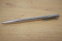 A boxed Biro-Swan ballpoint pen in white metal
