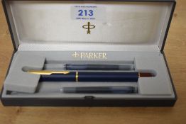 A boxed Parker 88 converter fill fountain pen in matt navy