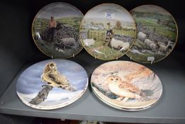 Three Border Fine Arts Studio collectors plates including Element of Surprise, Safe Delivery and The