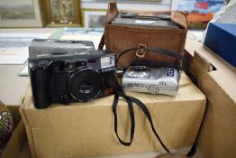 A No.2 Portrait Brownie Kodak camera having carry case, sold together with an Olympus AZ-200 Super