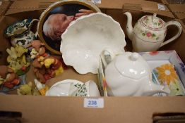 A white Coalport Country Ware cabbage leaf bowl, five Royal Doulton Old Bear figurines including The