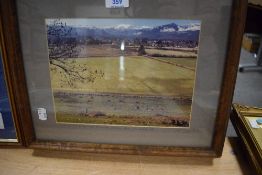A print showing View of Courtenay and the Forbidden Plateau from Glacier Drive Rd, signed Ed