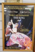 A signed framed poster for Rogers and Hammerstein's musical The King and I starring Elaine Paige and