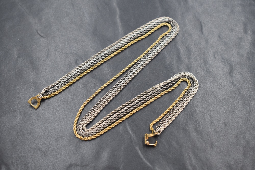 A Christian Dior four strand rope chain necklace, approx 16'