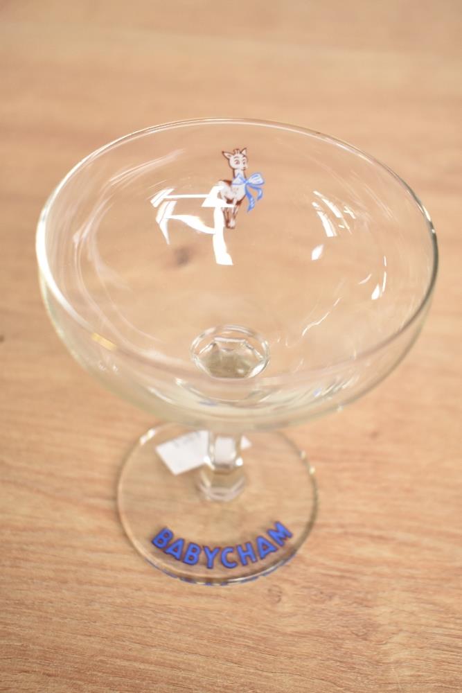 A set of 23 Babycham glasses, having gilt colour rims with yellow baby logo, h10cm - Image 2 of 2