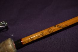A two piece 10ft Hardy Richard Walker Avon spit cane palakona rod in original sleeve, slight but