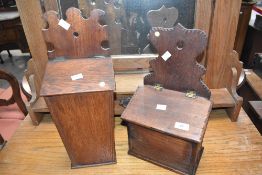 Two 19th Century oak candle boxes