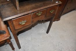A period oak lowboy in the Queen Anne style, width approx. 75cm