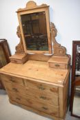 A Victorian pine dressing table, width approx. 105cm
