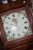 A 19th Century mahogany long cased clock having 30hr movement and painted dial, named for Tho.