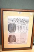 An illustration of a vintage French Philips Radio poster 1934 mounted framed and glazed 50cm x 40cm