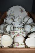 A pretty 21 piece Bell China part tea service having a summer flower decoration, a 19 piece