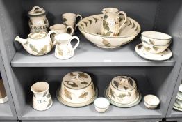 Local interest* A group of decorative Hutton Lodge Studio pottery wares, to include storage jars,