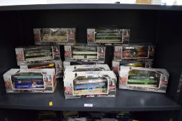 Twelve Corgi Original Omnibus die-cast Blackpool Trams, 43501 Thwaites Brewery, OM43502 Valhalla,